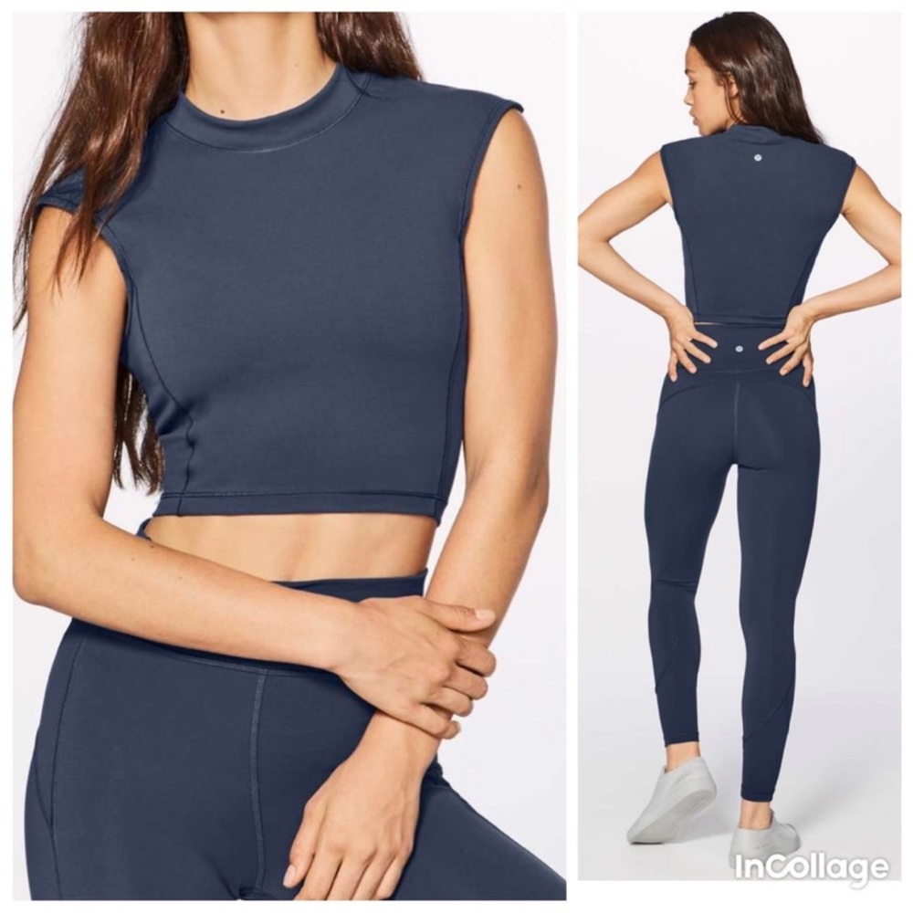 NWT Lululemon Plank To Pike Mockneck Everlux Midnight navy blue size 2